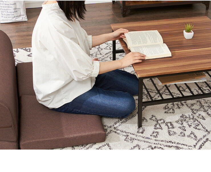 センターテーブル 正方形 おしゃれ 棚付き 収納 木目 スチール ブラウン リビング テレワーク 在宅勤務 一人暮らし 新生活 テーブル ローテーブル リビングテーブル 座卓 棚付 モダン レトロ 北欧 ヴィンテージ