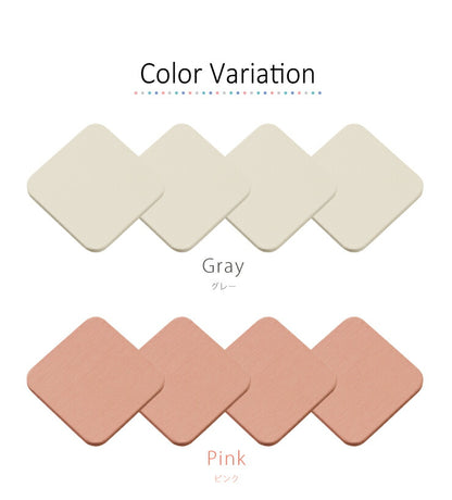 珪藻土コースター四方形4枚セット【メール便配送】