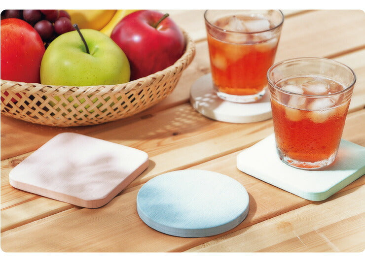 珪藻土コースター四方形4枚セット【メール便配送】