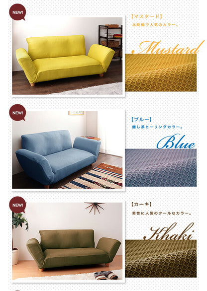 人気のワッフル生地!しっかりフィットする ソファーカバー [ReFit]リ・フィット リクライニングカウチソファタイプ 北欧 おしゃれ 洗える ウォッシャブル 汚れ防止 ズレない 肘付き 肘つき 肘あり ソファカバー ソファ