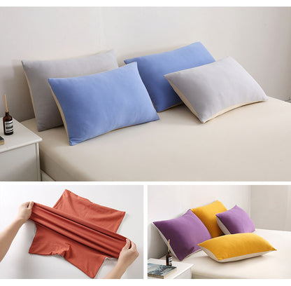 枕カバー 2枚組 サイズフリー 43×63cm 35×50cm 50×70cm 伸びる フィット @fit ずれにくい ズレ防止 パイル ニット タオル地 ぴったり １人暮らし 家族 ファミリー ピローケース (代引不可) 【メール便配送】