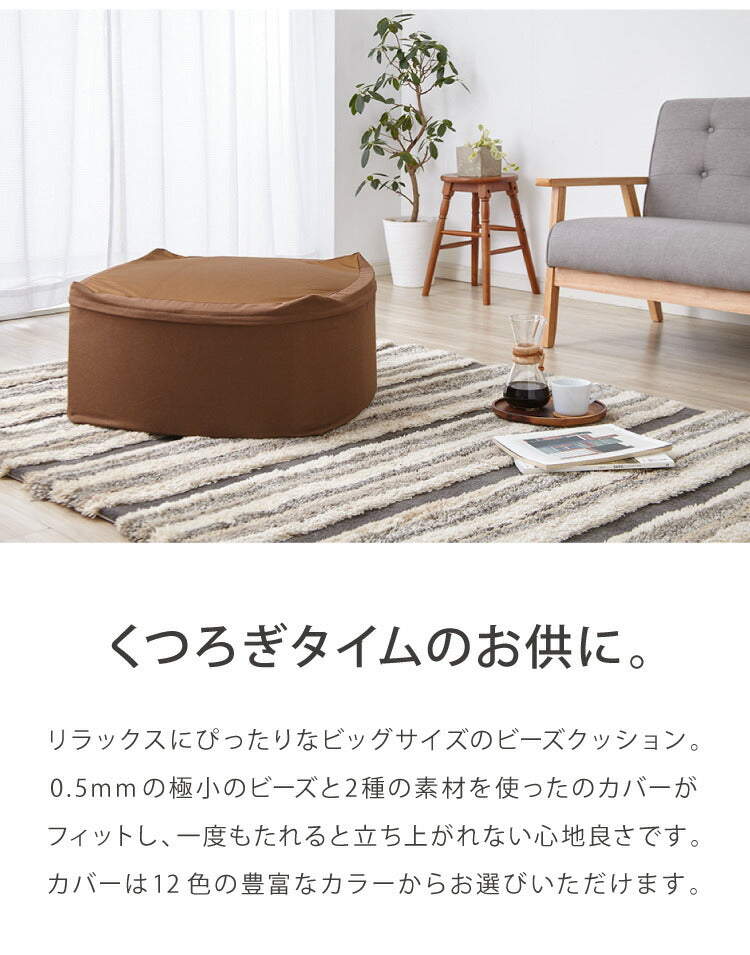 ビーズクッション 特大 Lサイズ 58x58x35 極小ビーズ 大きい ジャンボ 洗える 北欧 おしゃれ ウォッシャブル マイクロビーズクッション 抱き枕 いす フロアクッション 枕 座椅子 ソファ マイクロビーズ クッション