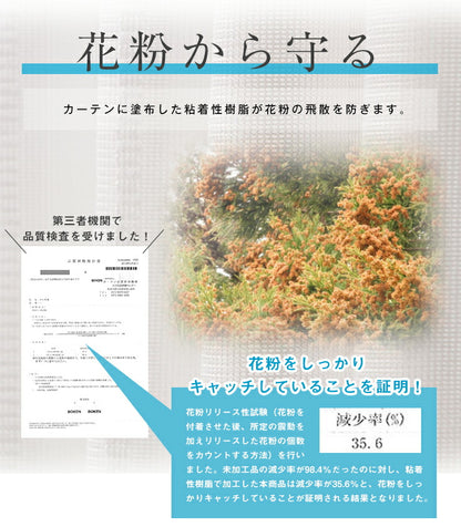 カーテン ミラーレースカーテン レースカーテン ミラーレース 花粉キャッチ クリーン 2枚組 丈133cm 丈176cm 丈198cm 花粉 花粉飛散防止 花粉症 対策 洗える 丸洗い おしゃれ 北欧 節電 省エネ