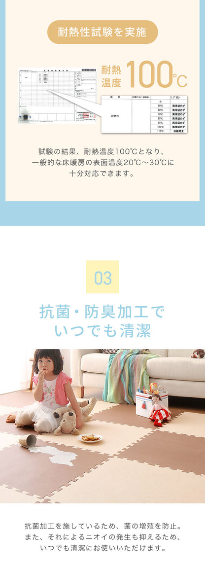ジョイントマット 大判 60cm 32枚 PE樹脂 低ホルムアルデヒド 6畳相当 32枚組 レイアウト自由★安心素材のカラフルプレイマット【PlayMO】 フロアマット ベビー 赤ちゃん 幼児 洗える 防音 断熱 保温 サイドパーツ付