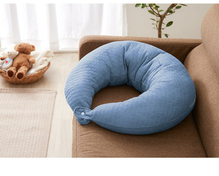 イブル クラウド ベビークッション 31×110cm 三日月型 イブル クラウド CLOUD柄 綿100% 抗菌防臭 抱き枕 授乳クッション