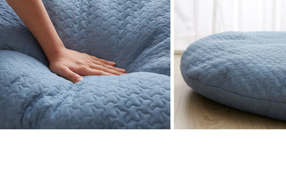 訳あり 在庫処分価格 カバー着脱不可 イブル クラウド 円形座布団 100cmR イブル CLOUD柄 綿100% 抗菌防臭 クッション ベビーマット もこもこ キルティング 韓国イブル