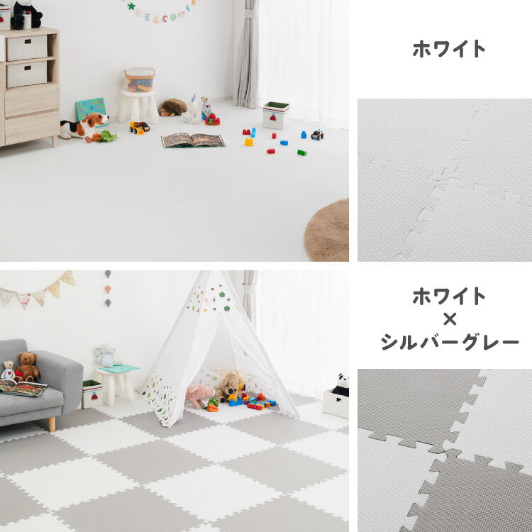 ジョイントマット 大判 滑り止め 60cm 厚さ1cm 床暖房対応 抗菌加工 低ホルム PE サイドパーツ付き 32枚 フリーカット おしゃれ カラフル かわいい マット 滑り止めマット プレイマット ベビーマット