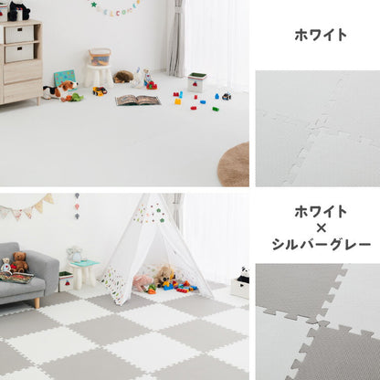 ジョイントマット 大判 滑り止め 60cm 厚さ1cm 床暖房対応 抗菌加工 低ホルム PE サイドパーツ付き 32枚 フリーカット おしゃれ カラフル かわいい マット 滑り止めマット プレイマット ベビーマット