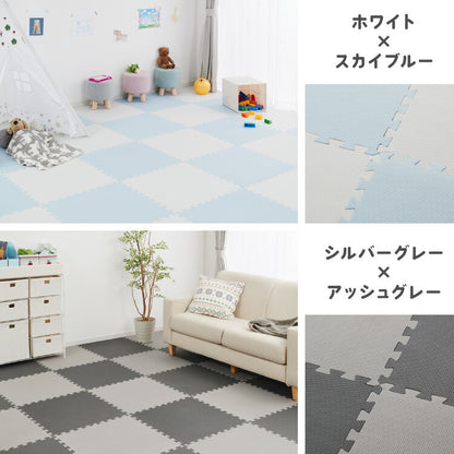 ジョイントマット 大判 滑り止め 60cm 厚さ1cm 床暖房対応 抗菌加工 低ホルム PE サイドパーツ付き 32枚 フリーカット おしゃれ カラフル かわいい マット 滑り止めマット プレイマット ベビーマット