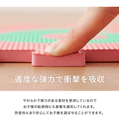 パズルマット 36枚組 10mm 32×32cm ジョイントマット プレイマット マット 36枚セット キッズ 子供部屋 パズル アルファベット 英字 知育 保温 防音 衝撃吸収 耐熱 床暖房対応 水洗いOK