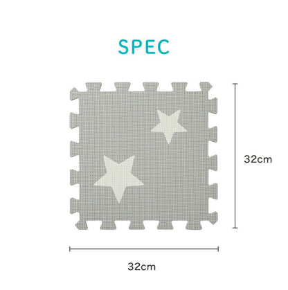 パズルマット 星柄 36枚組 32×32cm 抗菌防臭 ジョイントマット プレイマット フロアマット マット キッズラグ ラグ 子供 防音