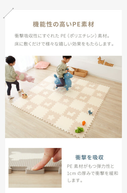 ジョイントマット 36枚組 32x32cm キッズ 子供部屋 ベビー 赤ちゃん フロアマット プレイマット ベビーマット 幼児 子供部屋 防音 断熱 保温 水洗い かわいい 可愛い おしゃれ 抗菌 防臭 加工 床暖房対応 厚手 Rody ロディ
