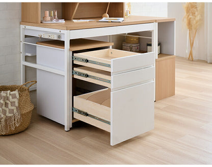 デスクセット コイズミ KOIZUMI デスク 幅100cm シェルフ マルチラック リビングデスク 学習机 勉強机 突板 おしゃれ シンプル インテリア リビング 在宅 リモートワーク 収納(代引不可)