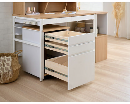 デスクワゴン KOIZUMI コイズミ 完成品 木製 リフティングワゴン 昇降式 スリム 収納 引き出し 木製 キャスター付き 大容量 コンパクト デスク 机 棚 サイドワゴン デスク下 おしゃれ 北欧 シンプル(代引不可)