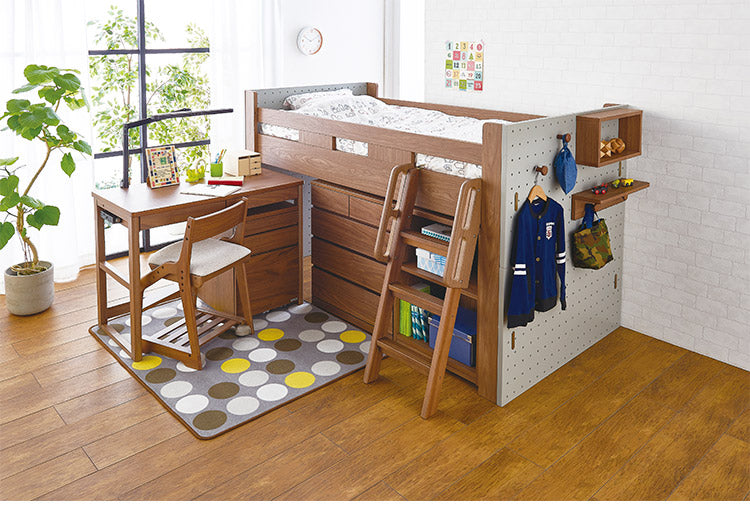 ミドルベッド コイズミ KOIZUMI ハイベッドパーツ 収納 子供部屋 ペグボード 机 勉強机 かわいい シンプル インテリア 子供 こども キッズ コイズミファニテック(代引不可)