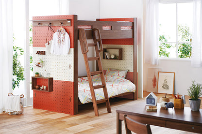 2段ベッド KOIZUMI コイズミ 収納 子供部屋 ペグボード かわいい シンプル インテリア 子供 こども キッズ コイズミファニテック ロフトベッド 新生活 ベッドフレーム(代引不可)