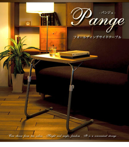 サイドテーブル 折りたたみ テーブル 高さ調節 昇降式 アンティーク フォールディングテーブル [フォールディングサイドテーブル Pange パンジュ] ブラウン ナチュラル FLS-1(代引き不可)