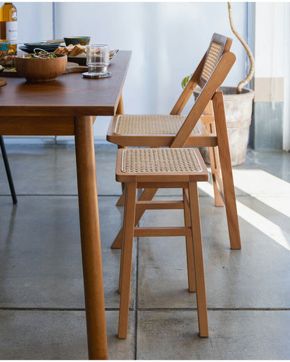 スツール 天然木 ラタン 幅25 奥行25 高さ45cm 完成品 軽量 コンパクト おしゃれ リビング ダイニング 来客用 籐家具 椅子 チェア amu/アム AMU-S02(代引不可)