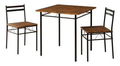 ダイニング3点セット ブラウン ダイニングテーブル ダイニングチェア テーブル イス 椅子 チェア 机 リビング ダイニング 長方形 木目 ヴィンテージ風 おしゃれ(代引不可)