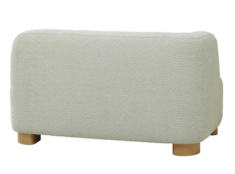 アームソファ 北欧風 木脚 天然木 アジャスター付き ブークレ生地 ローソファ 肘掛け ソファ 韓国インテリア 一人暮らし ワンルーム リビング 新生活 右肘 左肘 ソファー 幅115cm 脚 取り外し可(代引不可)