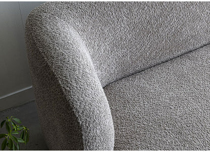 アームソファ 北欧風 木脚 天然木 アジャスター付き ブークレ生地 ローソファ 肘掛け ソファ 韓国インテリア 一人暮らし ワンルーム リビング 新生活 右肘 左肘 ソファー 幅115cm 脚 取り外し可(代引不可)