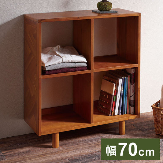 ヘントオープンラック 収納ラック オープンラック 幅70 本棚 アカシア ブラウン 木目 木 チェスト 収納 おしゃれ 北欧 スリム 3段 ルンバ 読書 新生活 リビング(代引不可)