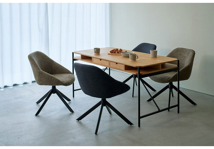 ラウンドチェア チェア 椅子 いす デスク リビング ダイニング 食卓用 オフィス おしゃれ スタイリッシュ アームレス 回転式 360度回転 肘掛け無 耐荷重80kg スチール製(代引不可)