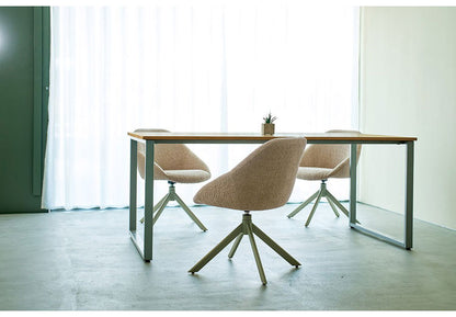 ラウンドチェア チェア 椅子 いす デスク リビング ダイニング 食卓用 オフィス おしゃれ スタイリッシュ アームレス 回転式 360度回転 肘掛け無 耐荷重80kg スチール製(代引不可)