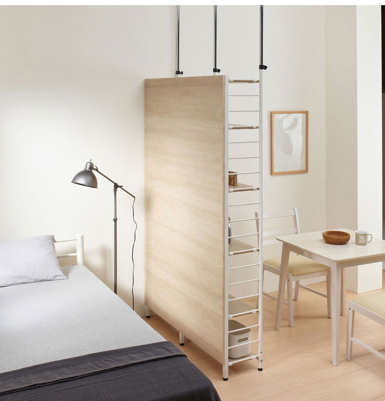 スクリーンラック ブラウン ナチュラル 壁面収納 パーテーション パーティクルボード 間仕切り オープンラック 収納ラック 壁面ラック 棚 壁 本棚 パーテーション 衝立(代引不可)