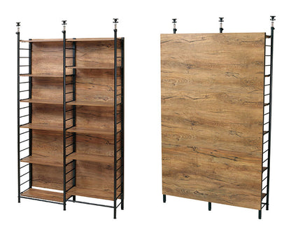 スクリーンラック ブラウン ナチュラル 壁面収納 パーテーション パーティクルボード 間仕切り オープンラック 収納ラック 壁面ラック 棚 壁 本棚 パーテーション 衝立(代引不可)