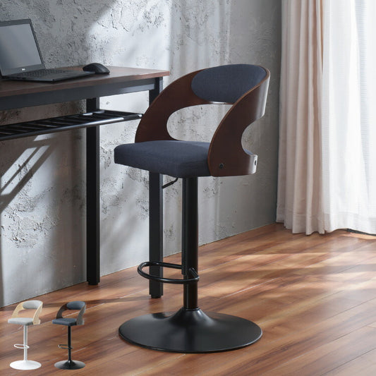 ジェシー ガス圧 昇降式 チェア ハイバック バーチェア 幅45 奥行き48 イス スツール 背付き おしゃれ 北欧 スリム コンパクト 木製(代引不可)