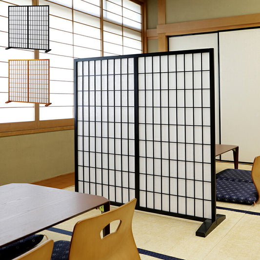 パーテーション 衝立1連 和風 120×120cm 間仕切り 木製 天然木 目隠し 軽量 自立 障子スクリーン 和室 畳 障子 オフィス ブラック ブラウン JP-1(BK) JP-1(BR)(代引不可)
