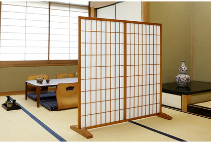 パーテーション 衝立1連 和風 120×120cm 間仕切り 木製 天然木 目隠し 軽量 自立 障子スクリーン 和室 畳 障子 オフィス ブラック ブラウン JP-1(BK) JP-1(BR)(代引不可)