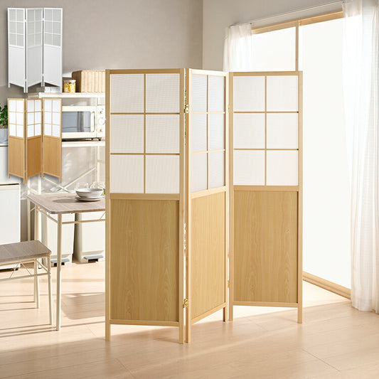カジュアルパーテーション 3連 衝立 高さ150cm 折り畳み式 木製 天然木 間仕切り 完成品 目隠し 折りたたみ 軽量 リビング 和風 和室 オフィス 飲食店 衝立3連 ブラインド JP-C150(NA) JP-C150(WH)(代引不可)