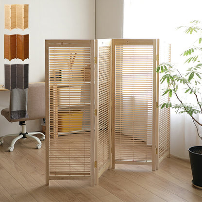ブラインドパーテーション 衝立4連 高さ135cm 折りたたみ 間仕切り 風よけ 木製 天然木 目隠し 軽量 自立 寝室 エアコン風よけ ブラインド 洋室 和室 JP-LB4S(BR) JP-LB4S(MBR) JP-LB4S(NA)(代引不可)