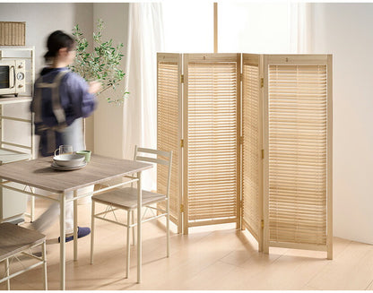 ブラインドパーテーション 衝立4連 高さ135cm 折りたたみ 間仕切り 風よけ 木製 天然木 目隠し 軽量 自立 寝室 エアコン風よけ ブラインド 洋室 和室 JP-LB4S(BR) JP-LB4S(MBR) JP-LB4S(NA)(代引不可)