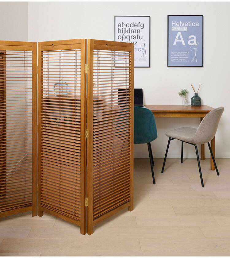 ブラインドパーテーション 衝立4連 高さ135cm 折りたたみ 間仕切り 風よけ 木製 天然木 目隠し 軽量 自立 寝室 エアコン風よけ ブラインド 洋室 和室 JP-LB4S(BR) JP-LB4S(MBR) JP-LB4S(NA)(代引不可)