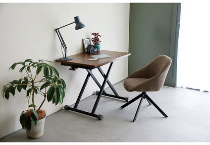 リフトテーブル 90×60 伸長式 テーブル 昇降テーブル ダイニングテーブル リビングテーブル 高さ調節 シンプル おしゃれ コンパクト 木目調 キャスター付(代引不可)