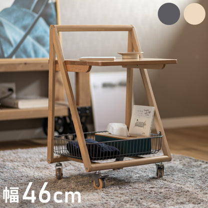 テーブルワゴン タブレットスタンド 収納カゴ キャスター付き テーブル ワゴン 天然木 収納 キャスター付きワゴン 作業台 おしゃれ かわいい シンプル サイドテーブル サイドワゴン デスク(代引不可)