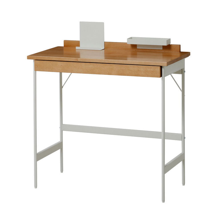 LIV ホームデスク デスク 机 幅80 奥行き40 コンパクト リビング学習 コンソールテーブル 収納 スタンド付 シンプル ナチュラル サイドフック PCデスク コンソールテーブル 在宅 ワークデスク(代引不可)