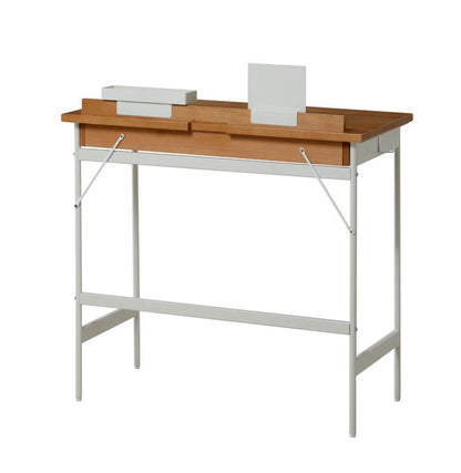 LIV ホームデスク デスク 机 幅80 奥行き40 コンパクト リビング学習 コンソールテーブル 収納 スタンド付 シンプル ナチュラル サイドフック PCデスク コンソールテーブル 在宅 ワークデスク(代引不可)