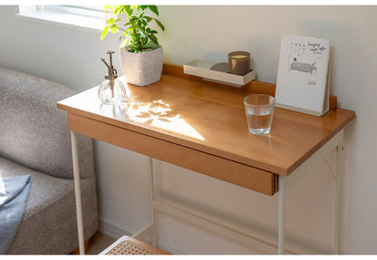LIV ホームデスク デスク 机 幅80 奥行き40 コンパクト リビング学習 コンソールテーブル 収納 スタンド付 シンプル ナチュラル サイドフック PCデスク コンソールテーブル 在宅 ワークデスク(代引不可)