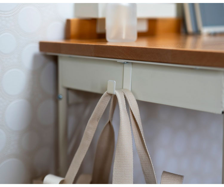 LIV ホームデスク デスク 机 幅80 奥行き40 コンパクト リビング学習 コンソールテーブル 収納 スタンド付 シンプル ナチュラル サイドフック PCデスク コンソールテーブル 在宅 ワークデスク(代引不可)