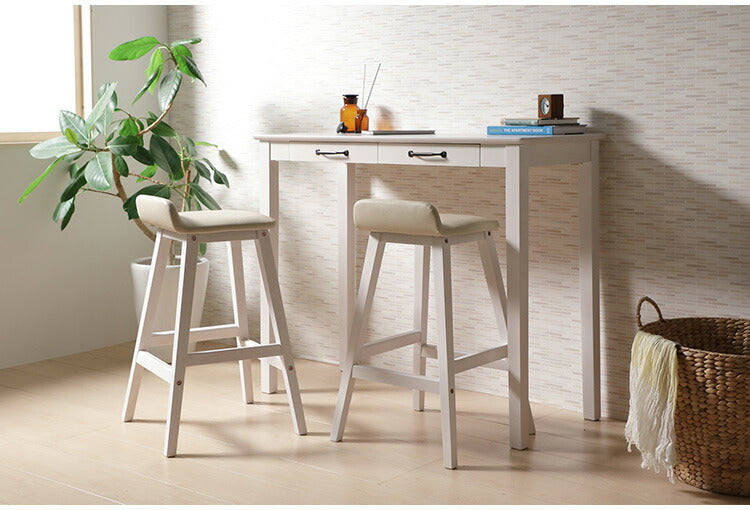 カウンターチェア ハイチェア ミニヨン 木製 天然木 ハイスツール アンティーク調 北欧風 おしゃれ かわいい リビング キッチンカウンター カフェ チェア MIGNON-HC62(代引不可)