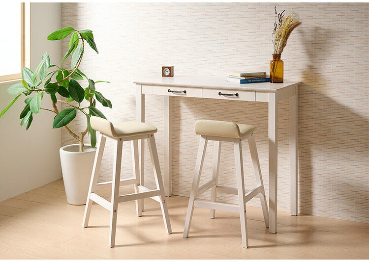 カウンターチェア ハイチェア ミニヨン 木製 天然木 ハイスツール アンティーク調 北欧風 おしゃれ かわいい リビング キッチンカウンター カフェ チェア MIGNON-HC62(代引不可)