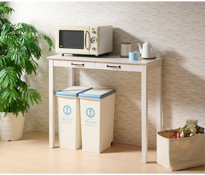 カウンターテーブル 100×45cm ハイテーブル ミニヨン MIGNON 引き出し付き 木製 天然木 木目 北欧風 おしゃれ かわいい リビング 玄関 コンソールデスク キッチンカウンター テーブル MIGNON-HT100(代引不可)