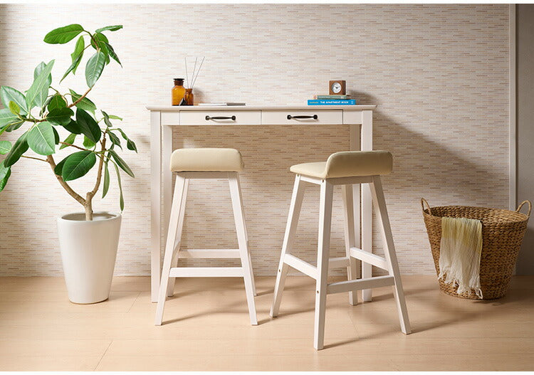 カウンターテーブル 100×45cm ハイテーブル ミニヨン MIGNON 引き出し付き 木製 天然木 木目 北欧風 おしゃれ かわいい リビング 玄関 コンソールデスク キッチンカウンター テーブル MIGNON-HT100(代引不可)