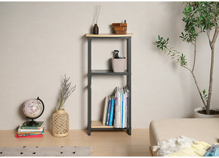 コンソールテーブル 壁面収納 ラック アジャスター付き S字フック付き 玄関ラック 玄関収納 コンソールデスク デスク横 リビング 玄関 ヴァンナ VAN-CT40(NA)(代引不可)