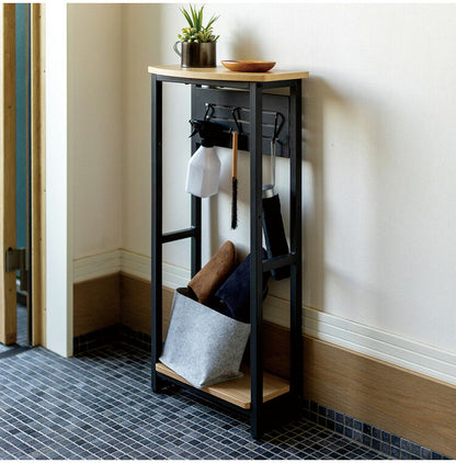 コンソールテーブル 壁面収納 ラック アジャスター付き S字フック付き 玄関ラック 玄関収納 コンソールデスク デスク横 リビング 玄関 ヴァンナ VAN-CT40(NA)(代引不可)