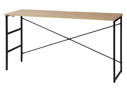 デスク 勉強机 幅140 奥行50 高さ72cm 木目調 アジャスター付き サイドフック付き コード穴 パソコンデスク 作業机 リモートワーク モダン おしゃれ 新生活 リビング オフィス ヴァンナ VAN-D140(NA)(代引不可)